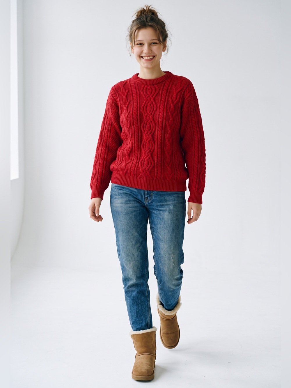 Aran Crafts Cable knit Fisherman’s Wool Sweater made in Ireland. Size Medium GUC